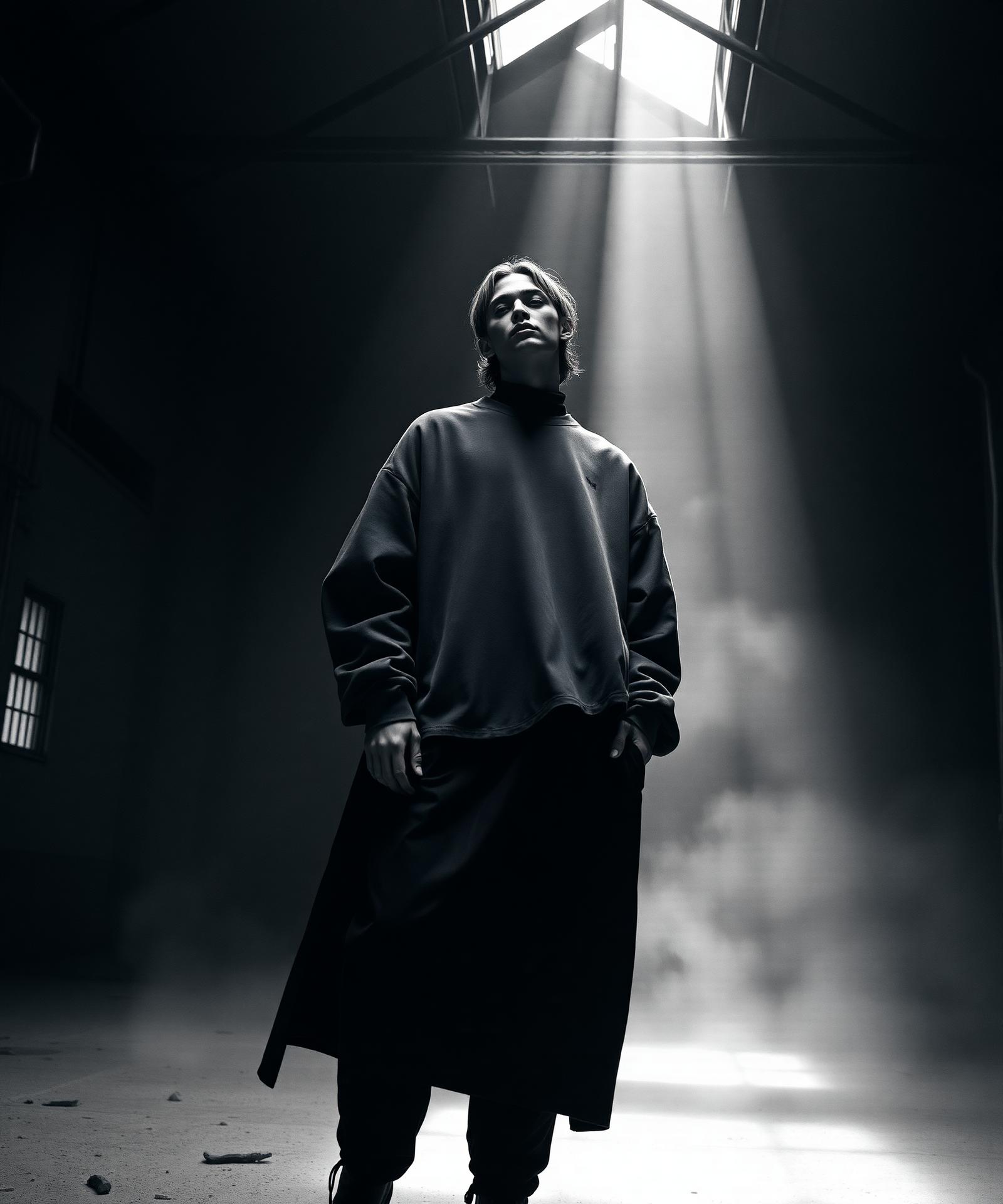Reworked streetwear in industrial space